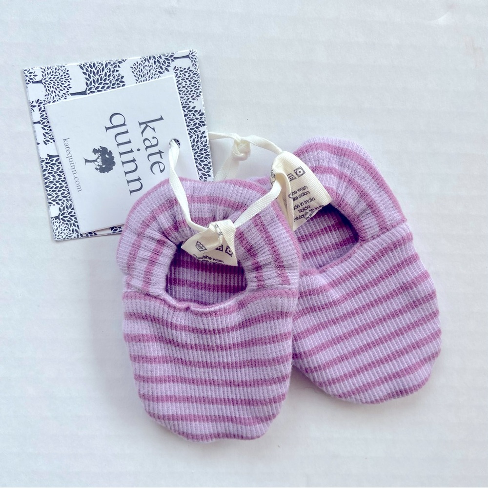Kate Quinn Slip on Infant Cotton Booties sz 3-6m NWT